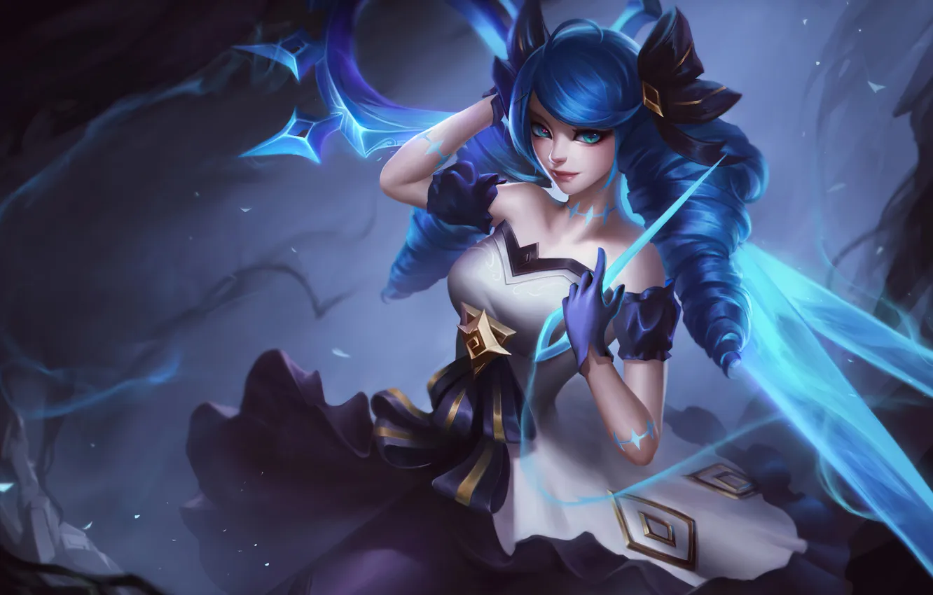 Фото обои девушка, магия, game, character, Gwen, персонаж, League of Legends, LOL