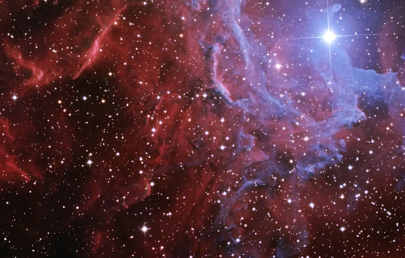 Фото обои космос, туманность, пламя, звезда, IC 405, пламенеющей звезды, Flamming nebula