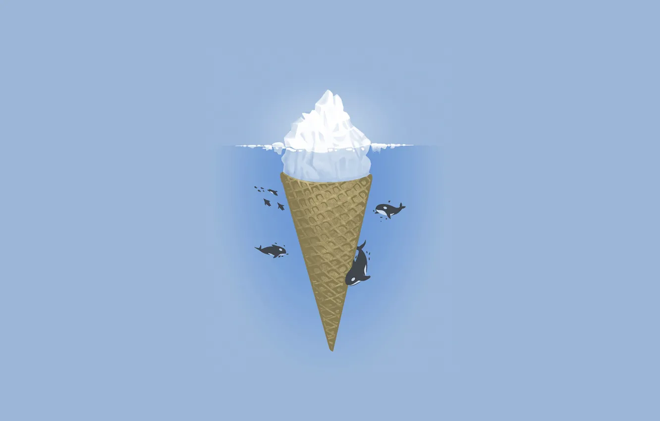 Фото обои лед, вода, синий, айсберг, кит, мороженое, ice, мороженное