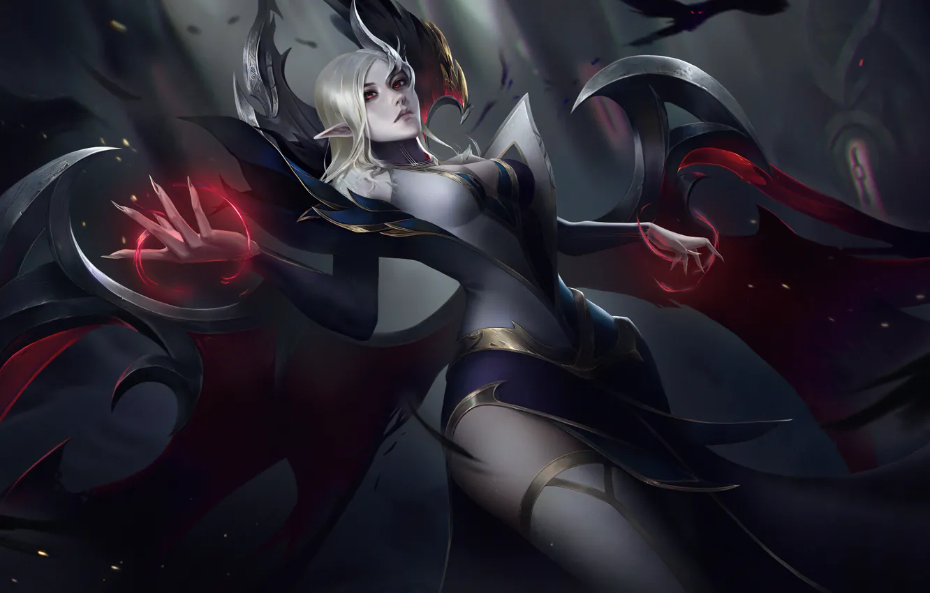 Фото обои Art, League of Legends, Skin, LoL, Morgana, Coven