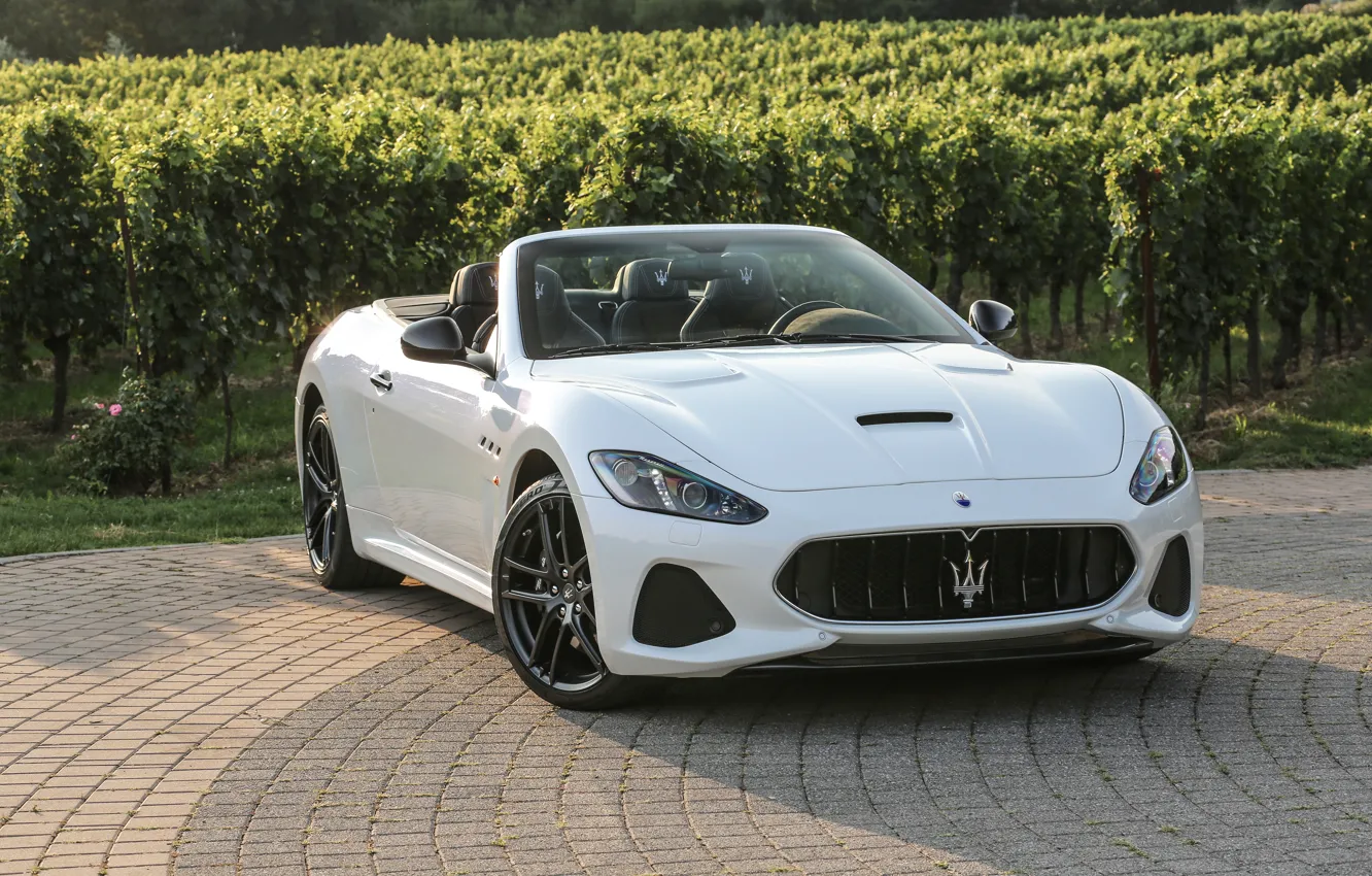 Фото обои авто, Maserati, white, кабриолет, luxury, GranCabrio, metallic