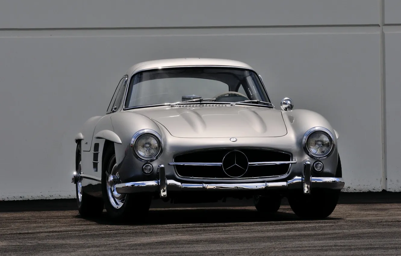 Фото обои Car, Classic, Mercedes - Benz, 1955, Silver
