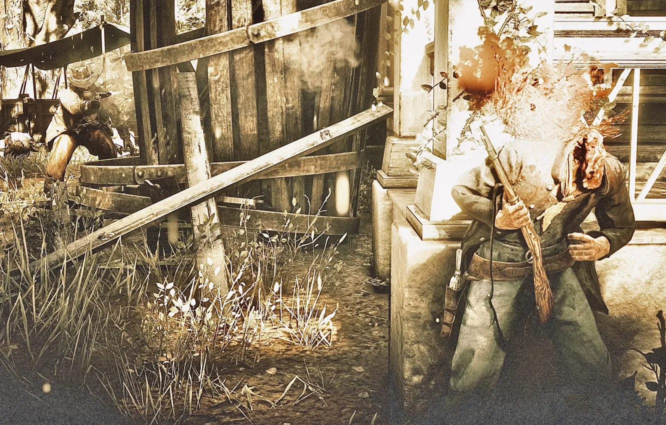 Фото обои HDR, House, Game, Headshot, 18+, UHD, Red Dead Redemption 2, Flint
