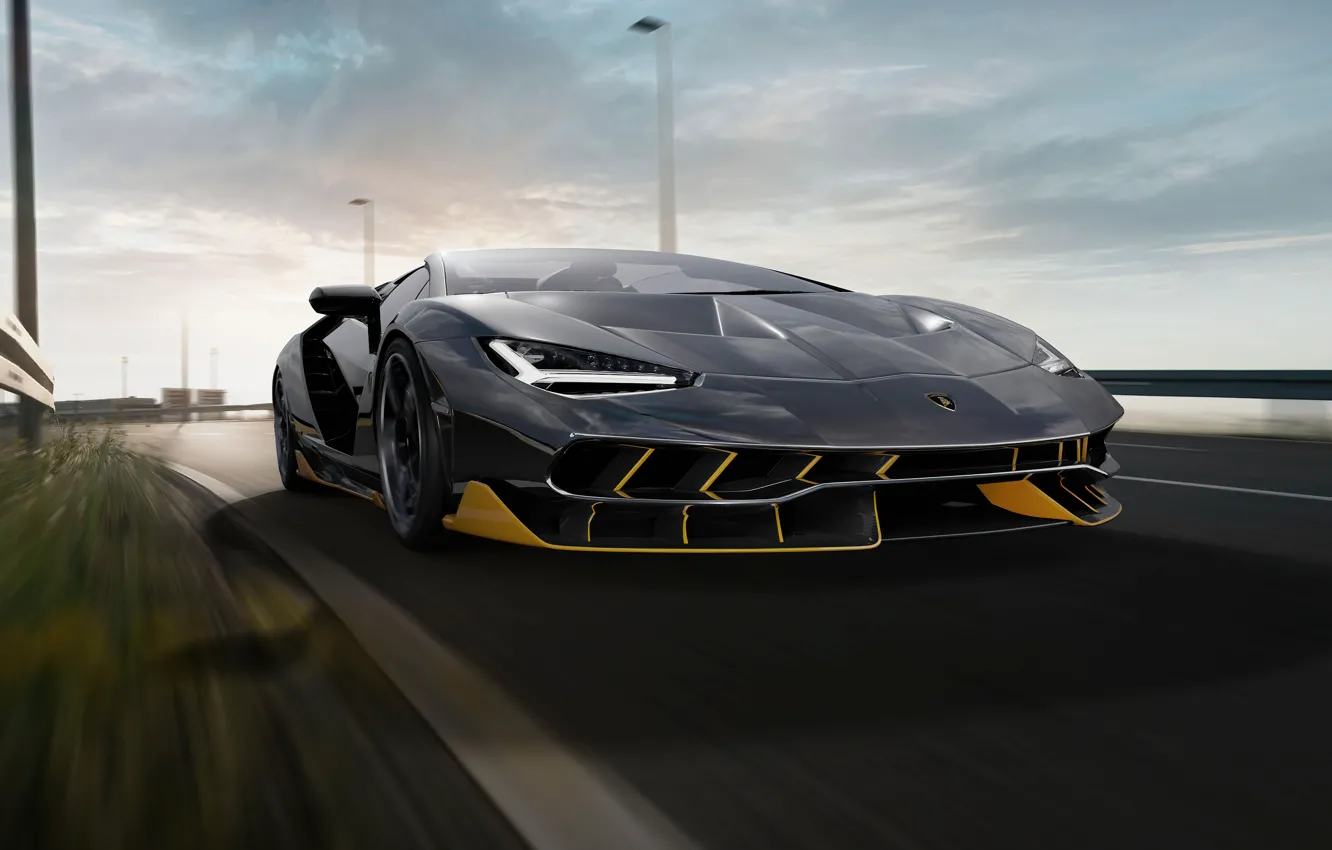 Фото обои движение, скорость, Lamborghini, суперкар, Ламборгини, Lamborghini Centenario, Centenario