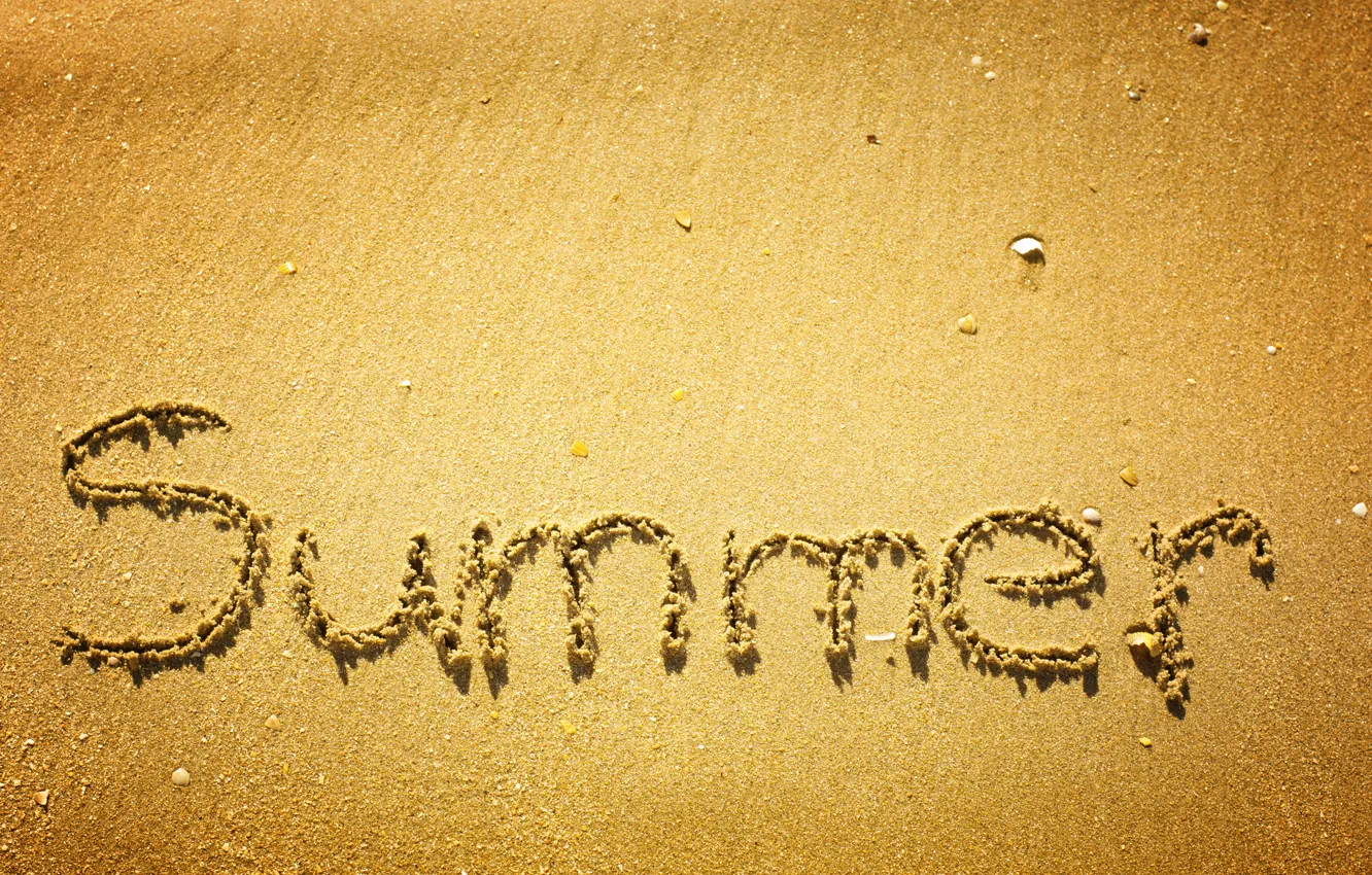 Фото обои песок, лето, надпись