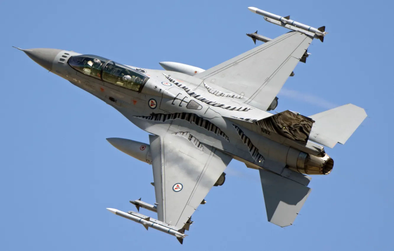 Фото обои истребитель, Fighting Falcon, многоцелевой, F-16AM