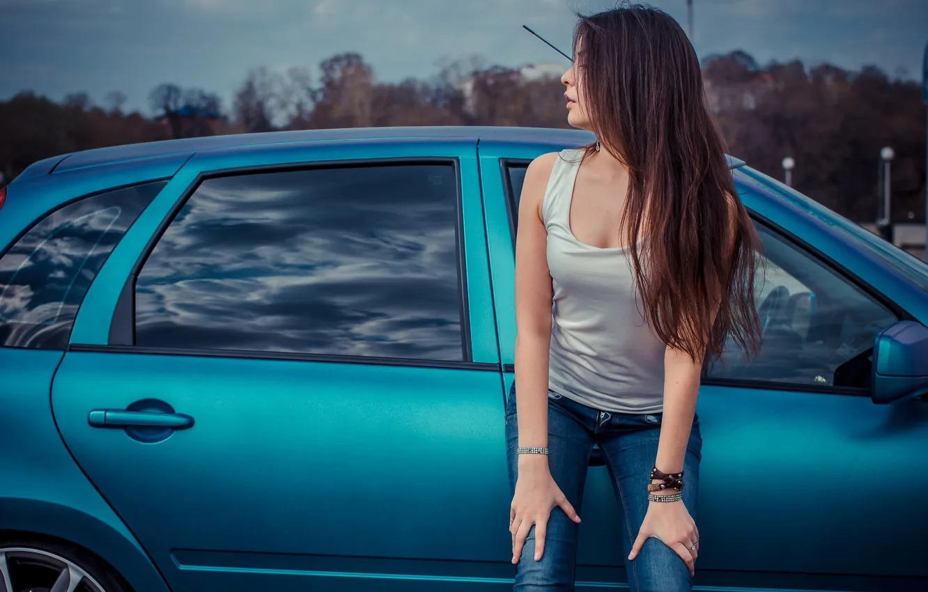 Фото обои car, girl, beautiful, model