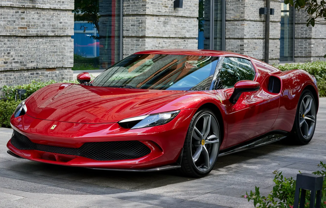 Фото обои дизайн, Ferrari, спортивный автомобиль, 296 GTB