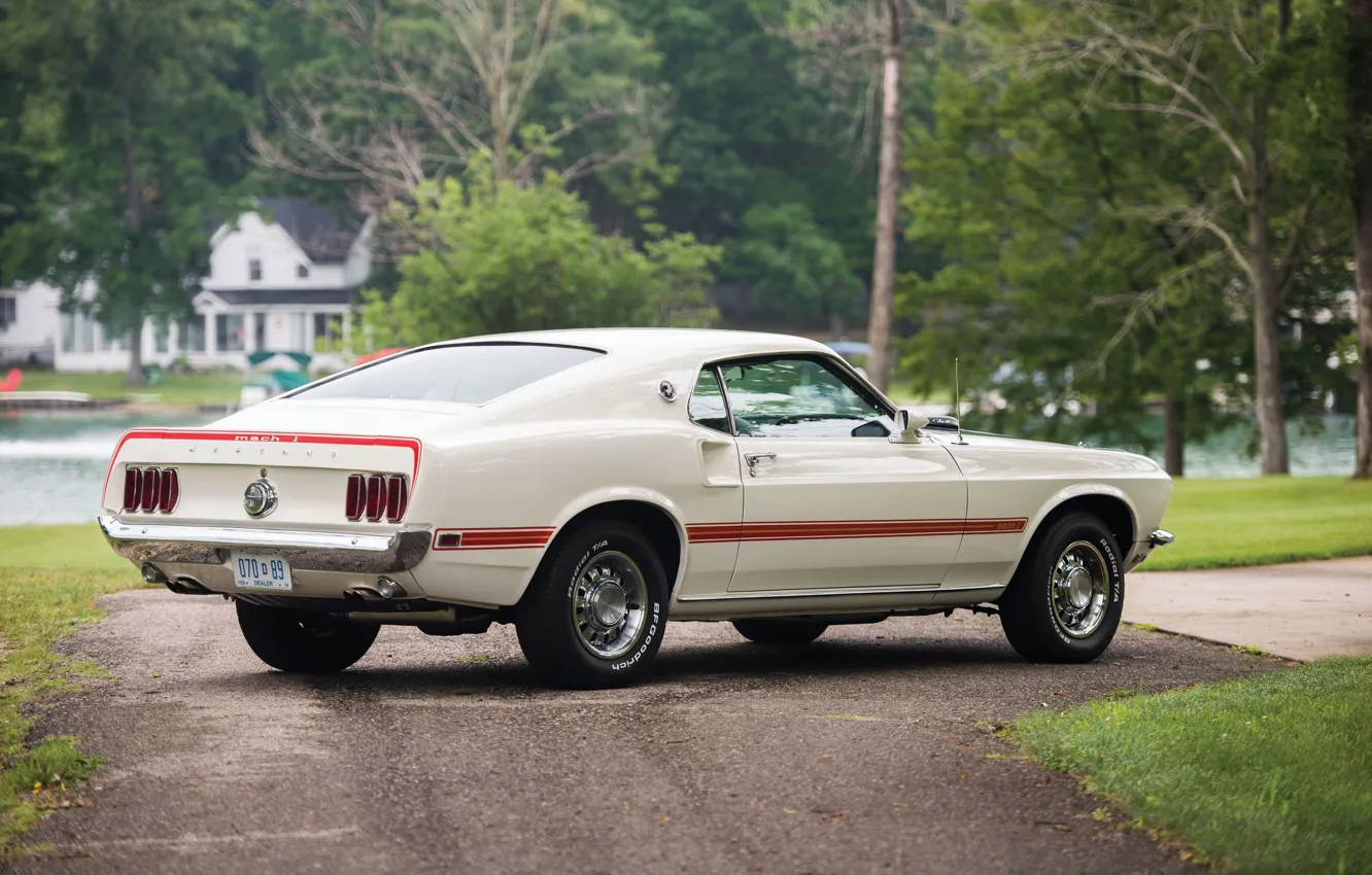 Фото обои 1969, Ford Mustang, Classic, Muscle car, 428 Cobra Jet, Mach I