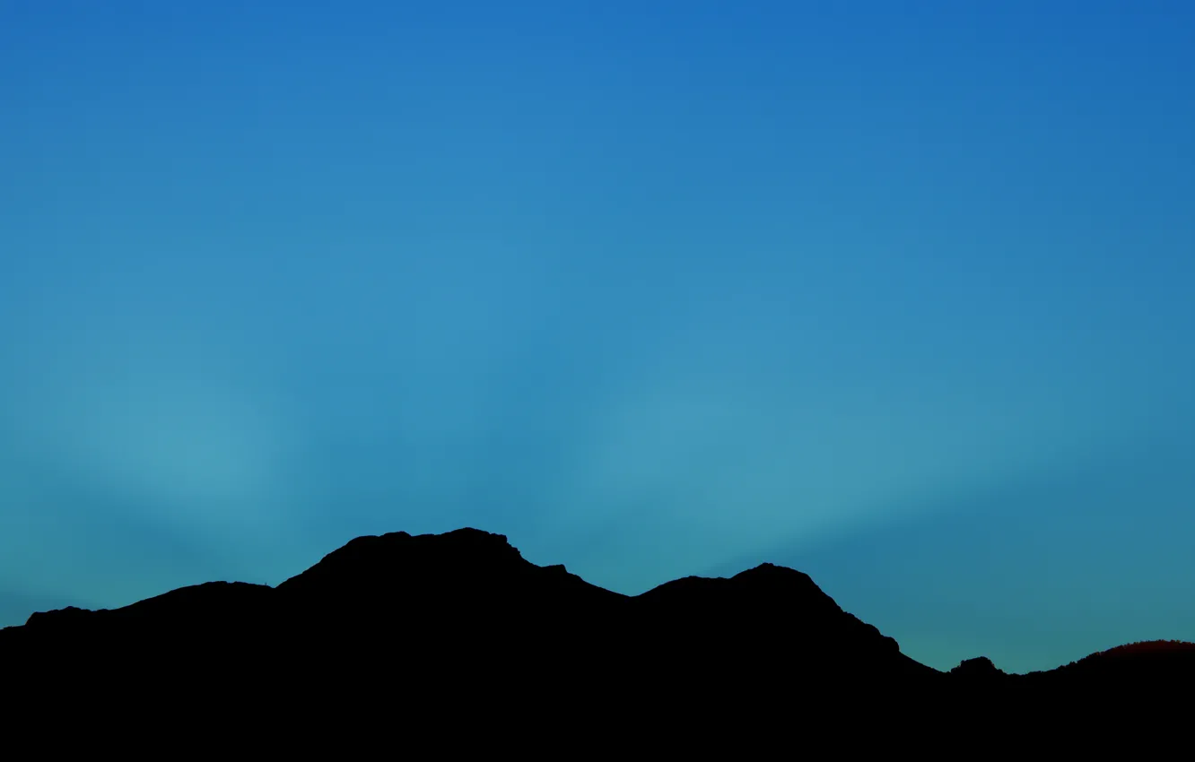 Фото обои sky, hills, silhouette