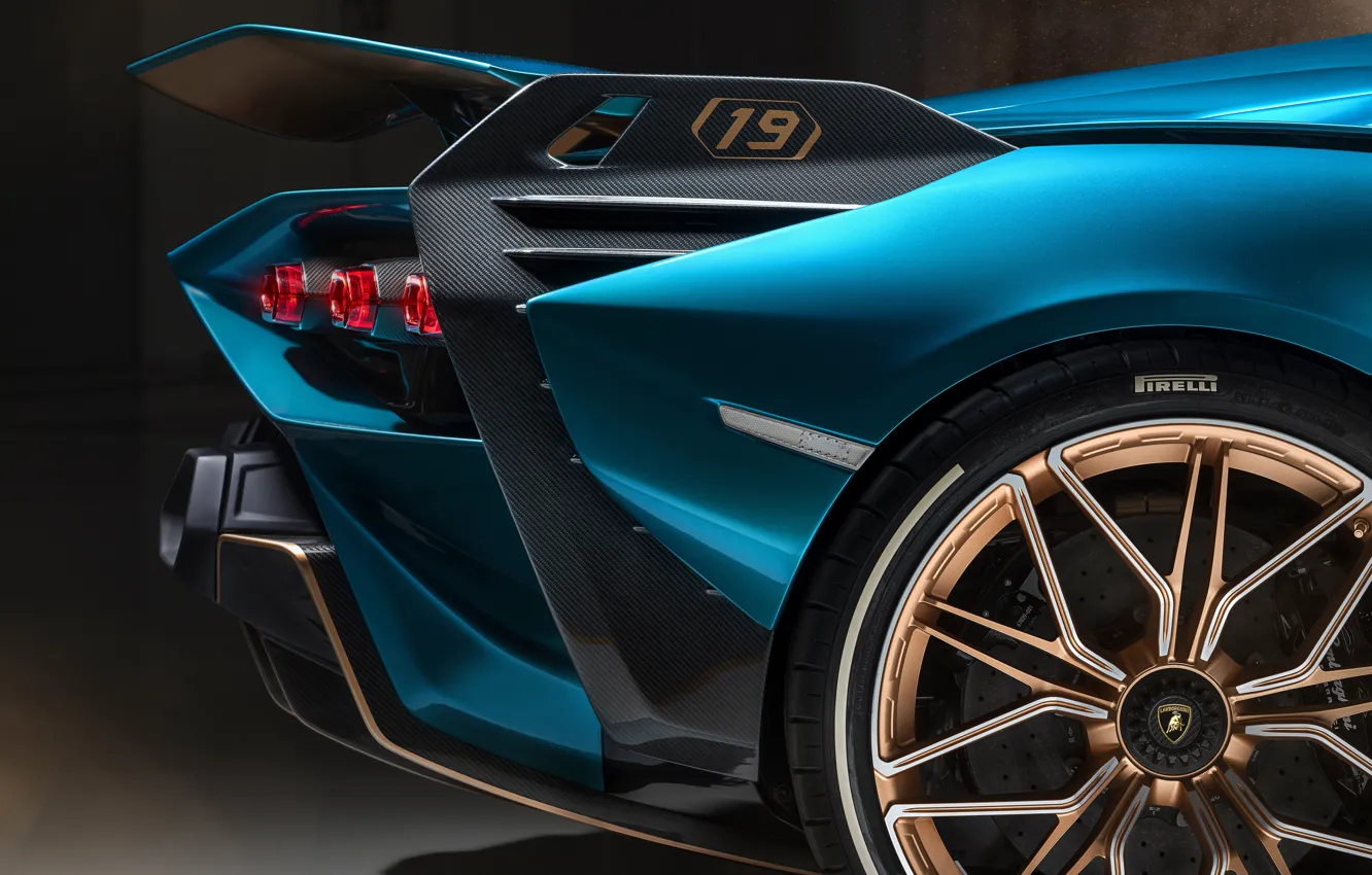 Фото обои Lamborghini, logo, supercar, blue, lambo, wheel, nice, 2020
