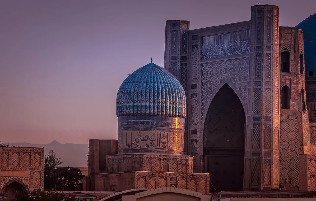 Фото обои мечеть, архитектура, купола, Узбекистан, Самарканд, Мечеть Биби-Ханым