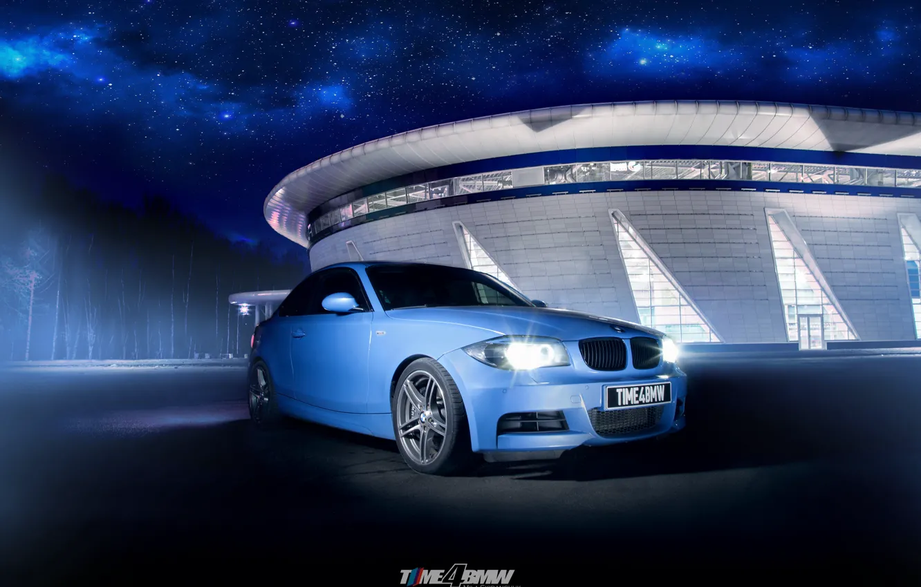 Фото обои car, машина, авто, звезды, ночь, city, туман, гонка