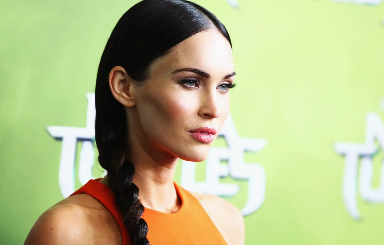 Фото обои лицо, Меган Фокс, Megan Fox, портрет, актриса, брюнетка, hair