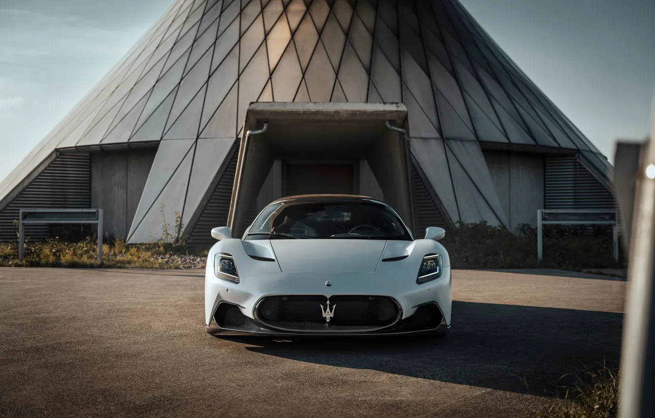 Фото обои Maserati, Light, Front, White, Face, Novitec, Sight, Maserati MC20 Coupe