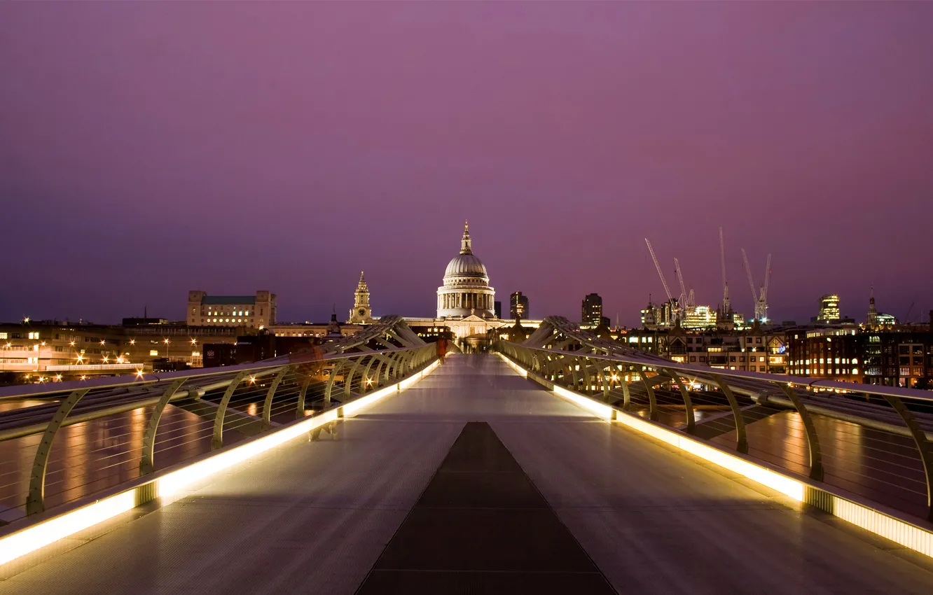 Фото обои Англия, Лондон, Millennium, Cathedral, Bridge, Saint, Paul's