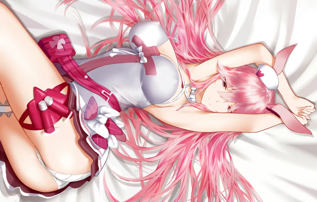 Фото обои girl, sexy, lingerie, ass, pantsu, cleavage, panties, pink hair