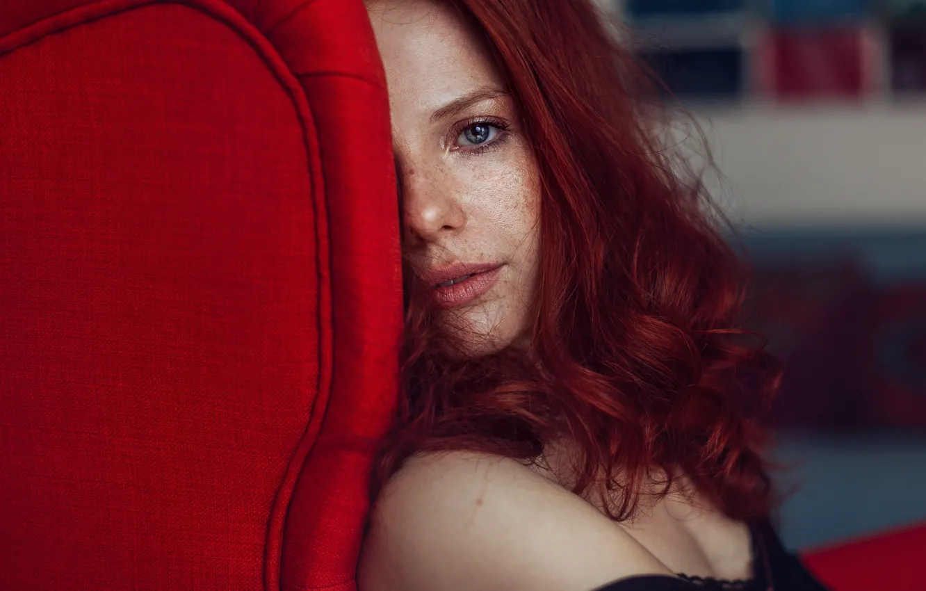Фото обои взгляд, девушка, лицо, фон, модель