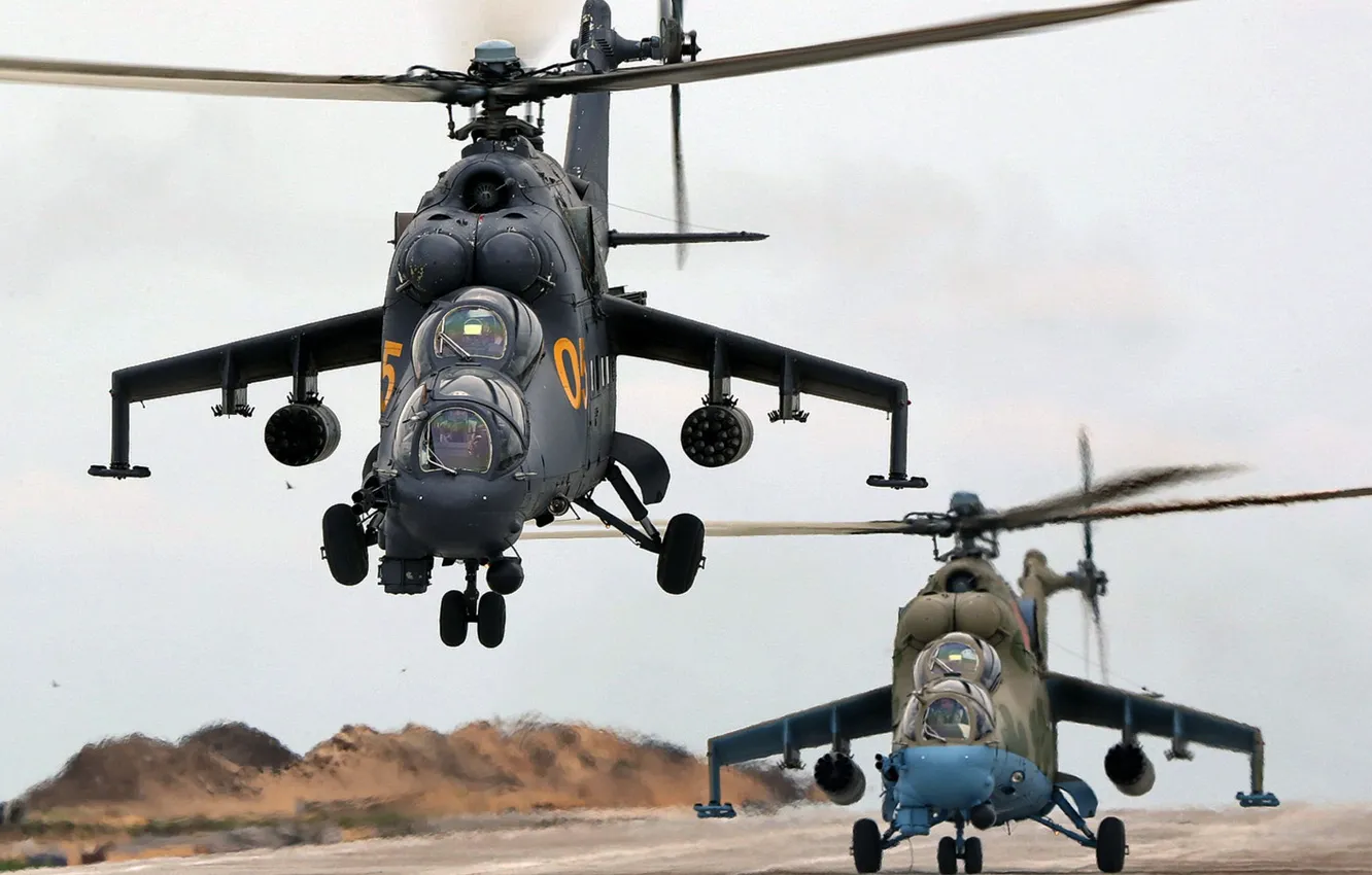 Фото обои Hind, ВВС России, ОКБ М. Л. Миля, Ми-24П, российский ударный вертолёт