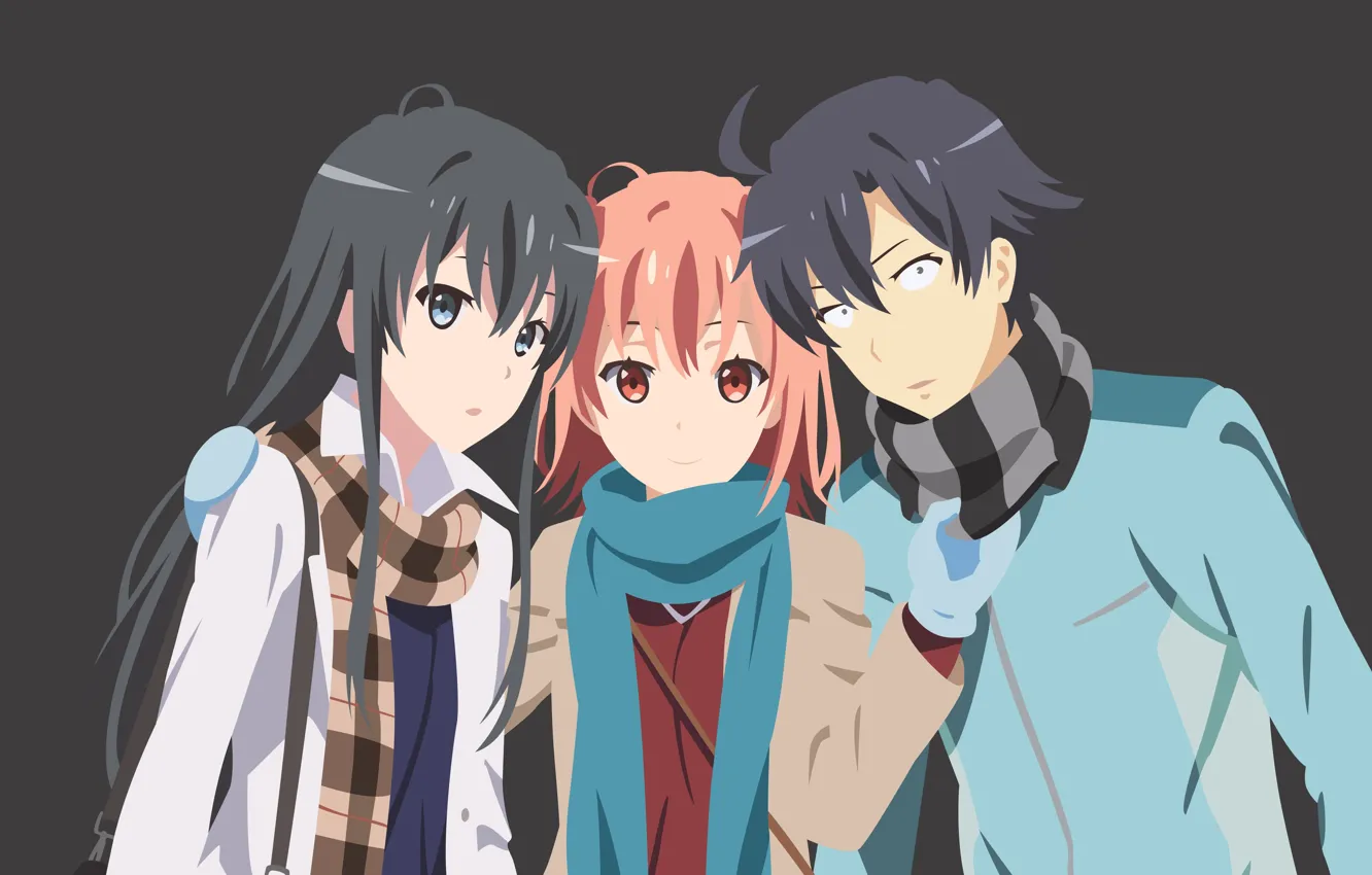 Фото обои anime, boy, manga, scarf, japonese, by haalhady, Yahari Ore no Seishun Love Comedy wa Machigatteiru, …