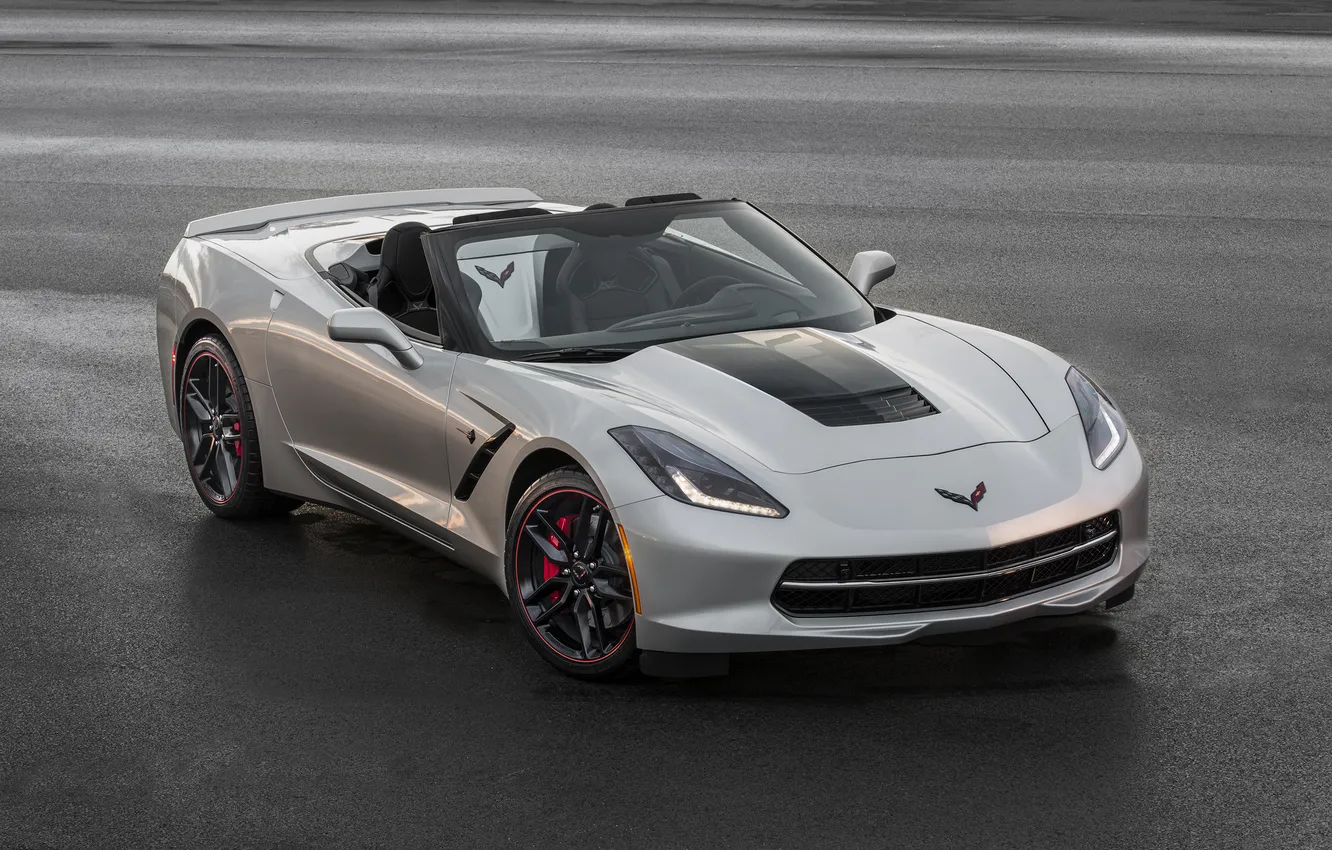 Фото обои Corvette, Chevrolet, суперкар, шевроле, корвет, Convertible, Stingray, 2015