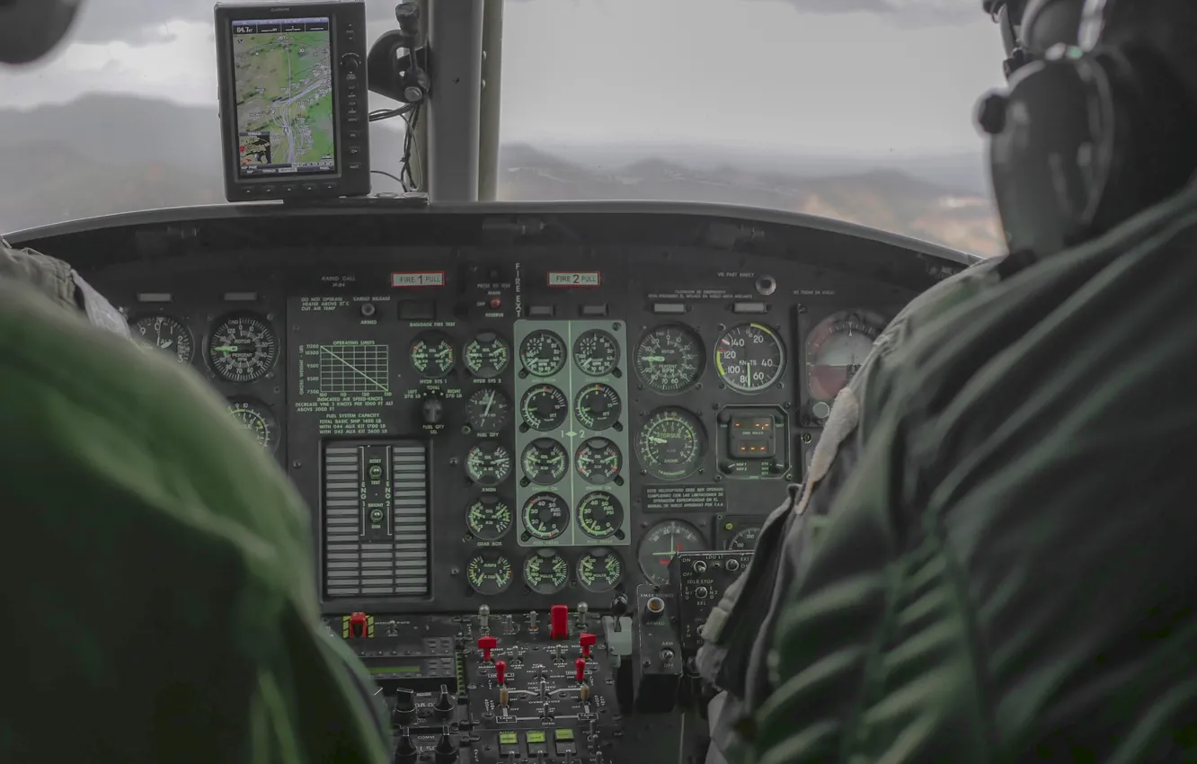 Фото обои вертолет, кабина, Bell UH-1 Iroquois