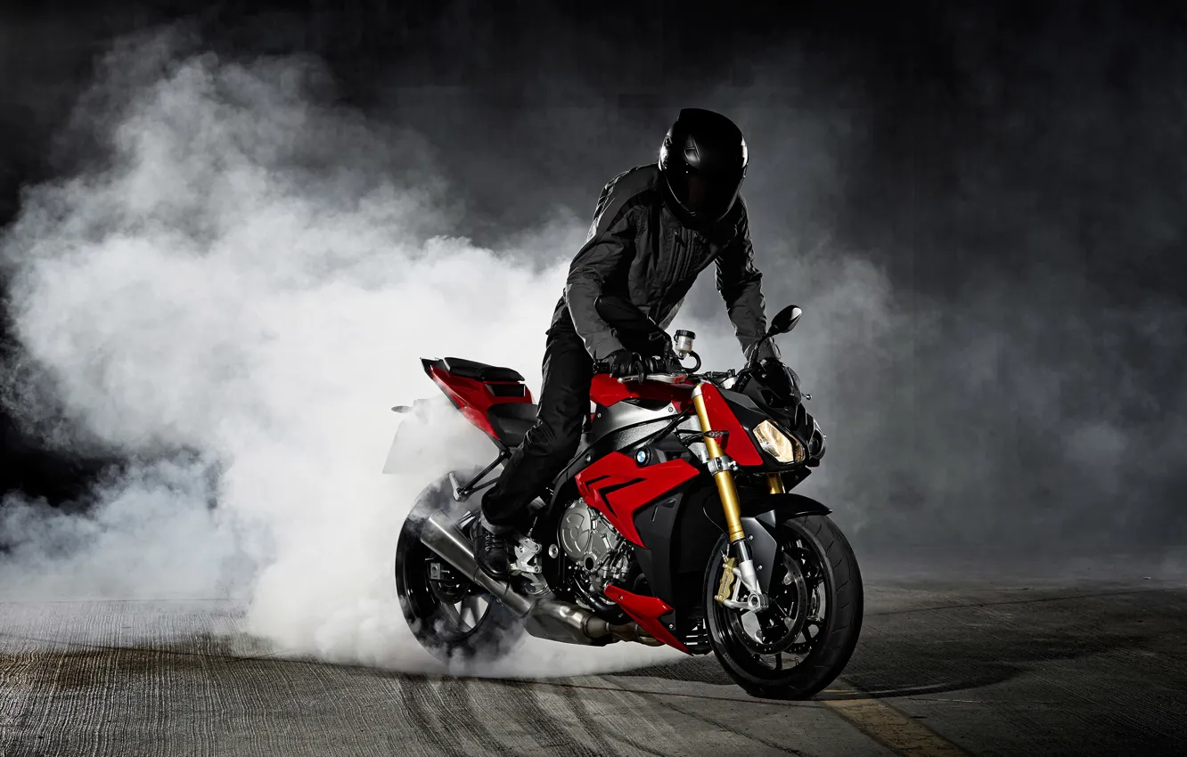 Фото обои Red, Drift, Bike, BMW S1000 R Concept