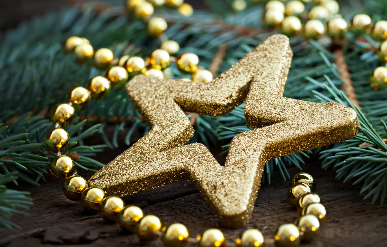 Фото обои украшения, игрушки, звезда, Новый Год, Рождество, бусы, декорации, Christmas