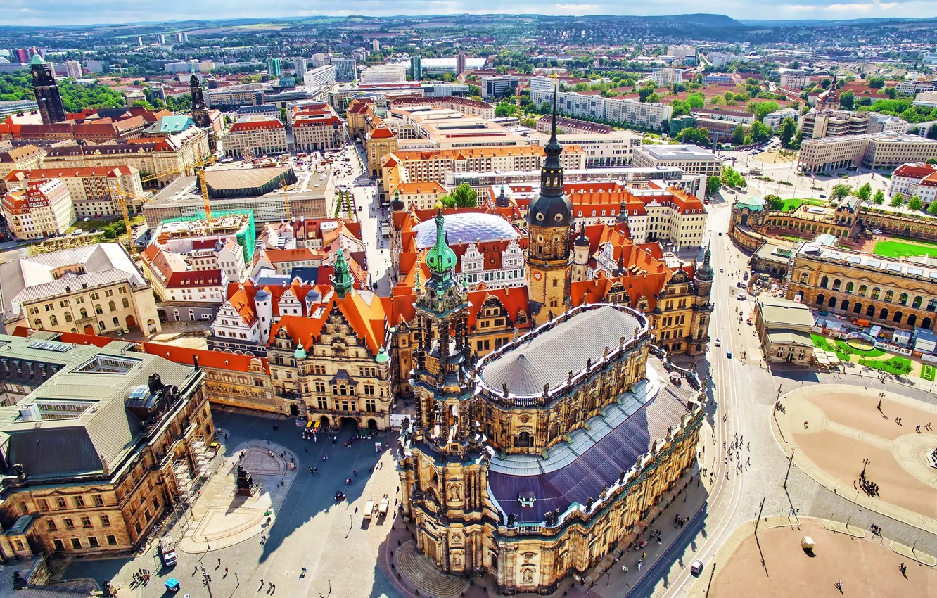 Фото обои Germany, Dresden, streets, church, European