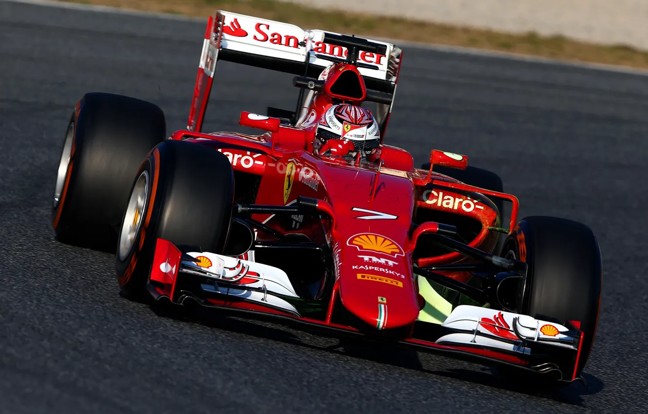 Фото обои Феррари, Формула 1, Ferrari, Kimi, Raikkonen, Formula 1, Spain, 2015