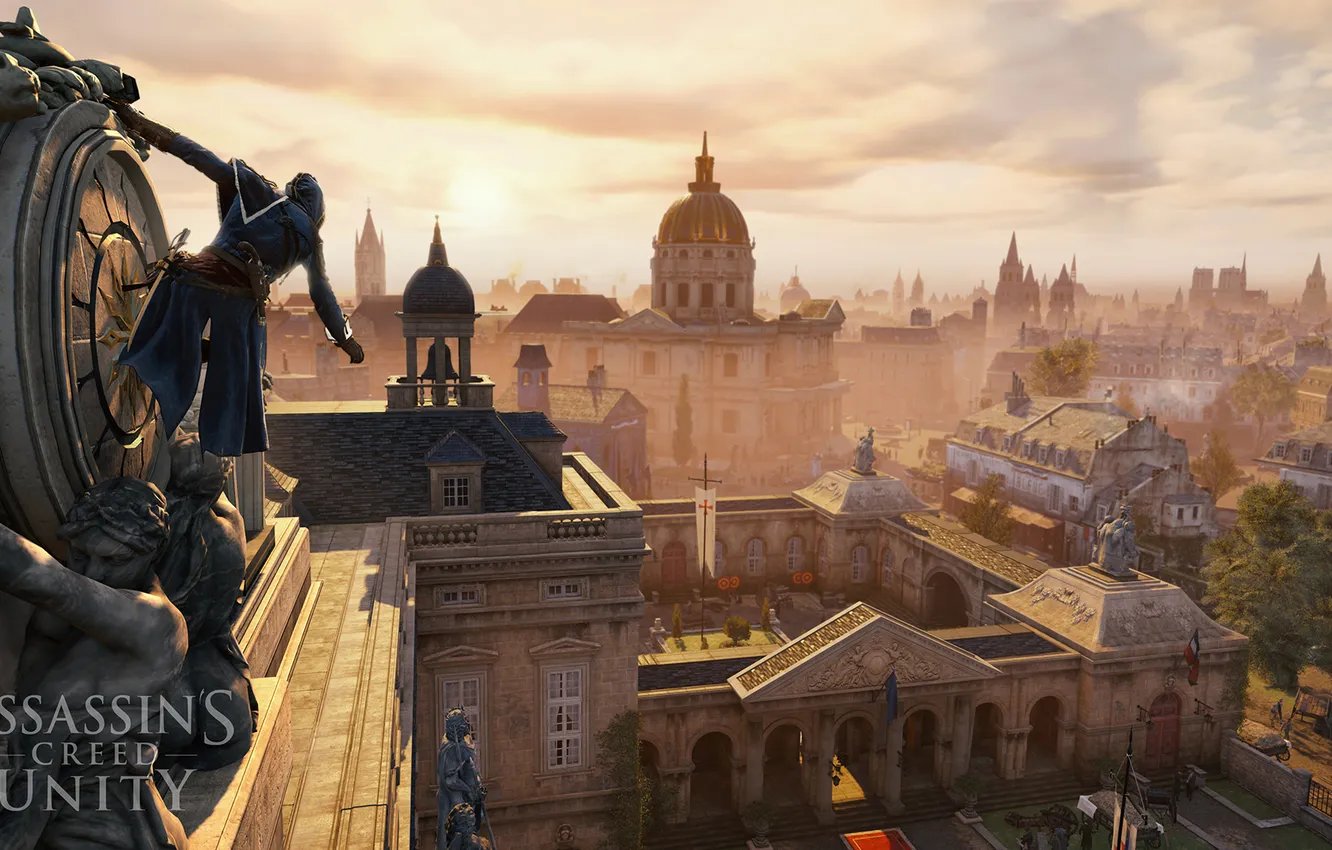 Фото обои город, париж, солдаты, франция, Assassin’s Creed Unity