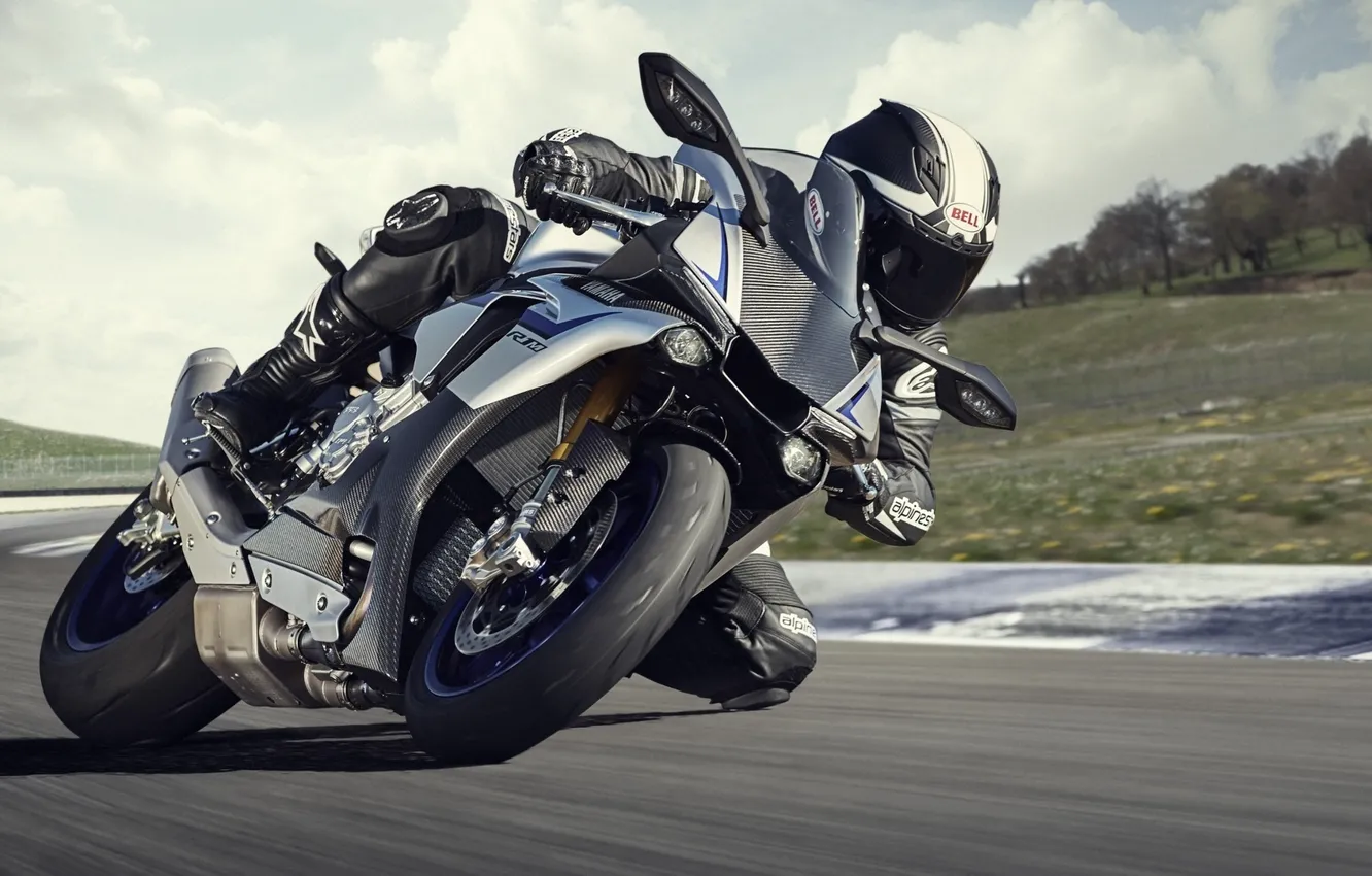 Фото обои скорость, Мотоцикл, Yamaha YZF-R1, модель 2015 года