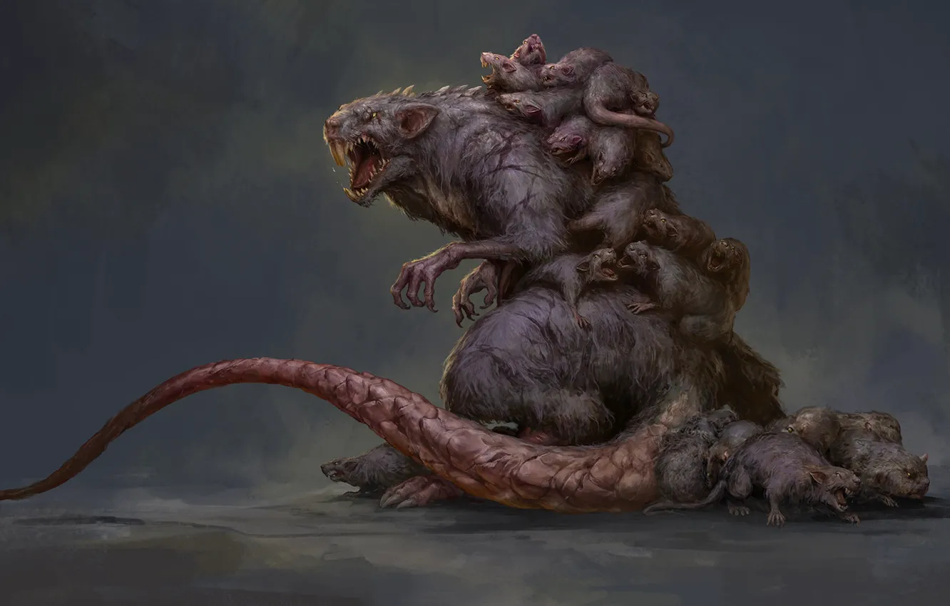 Фото обои Monster, Rat Creature, Russell Dongjun Lu, Fantasy creature, Baby Rat