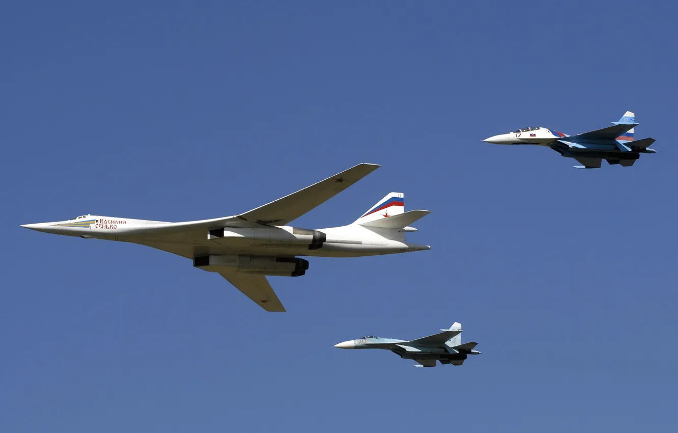 Фото обои Су-27, Белый Лебедь, Су-30, Ту 160, Black Jack
