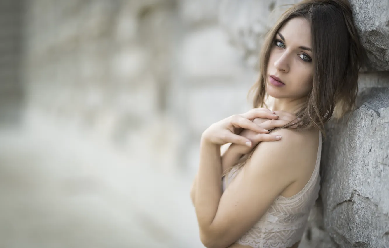 Фото обои взгляд, модель, Anna