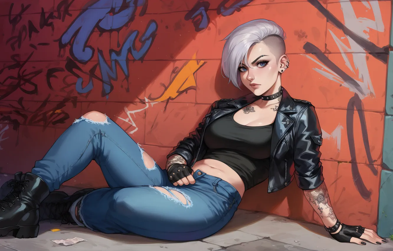 Фото обои girl, Art, punk