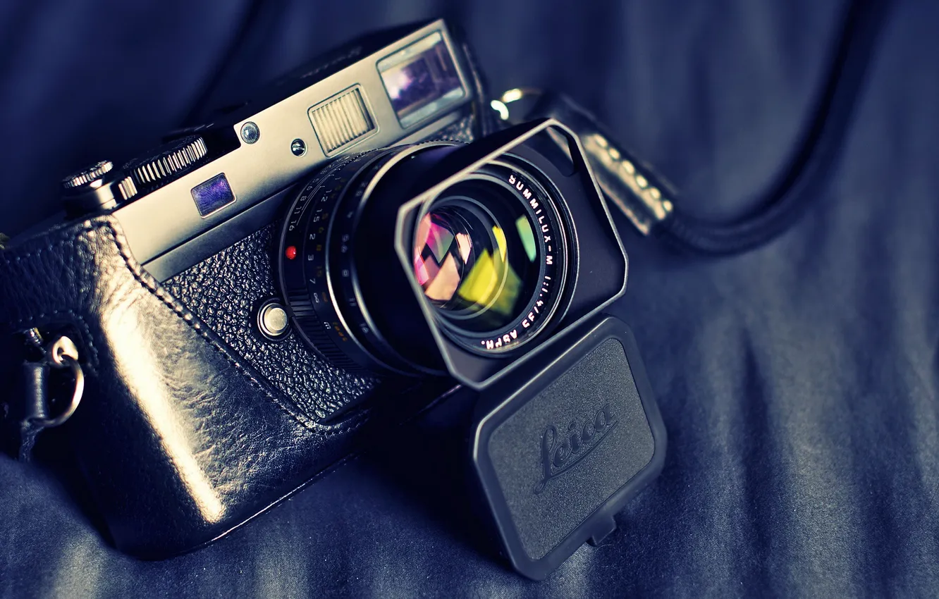 Фото обои макро, ретро, фотоаппарат, Leica, цифровой дальномерный фотоаппарат