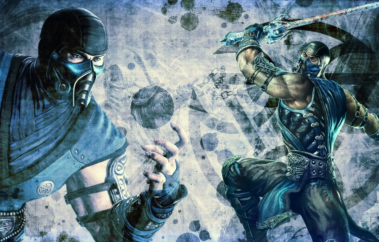 Фото обои стиль, шар, меч, маска, герой, sub-zero, Mortal kombat, мортал комбат