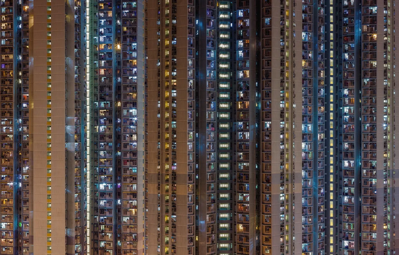 Фото обои Hong Kong, Towering Glow, Kowloon