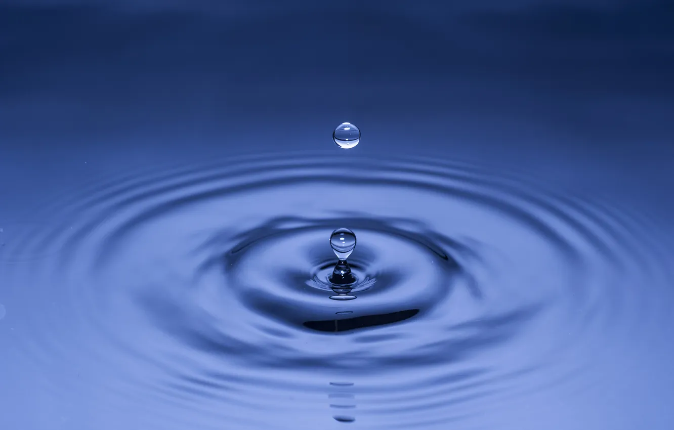 Фото обои вода, капли, синева