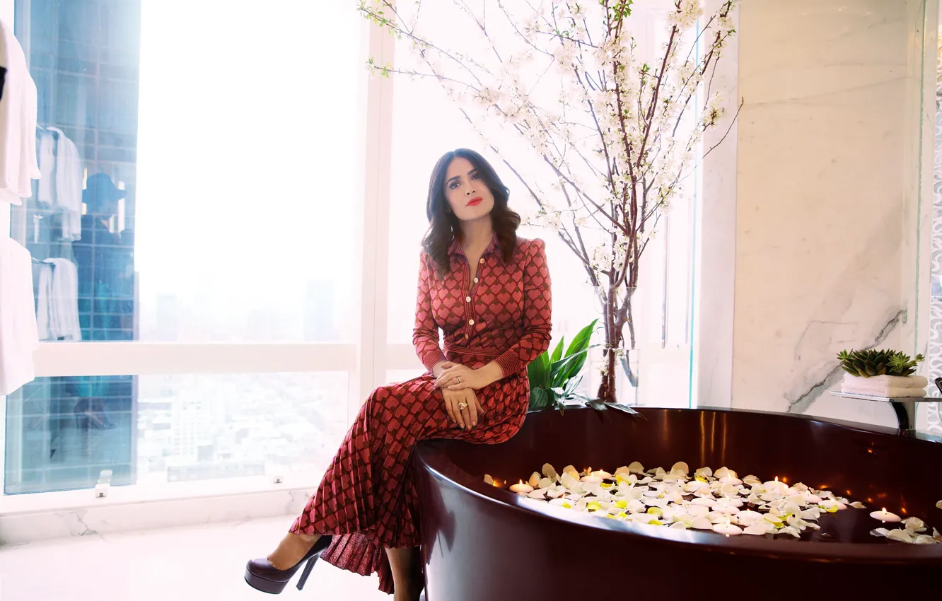 Фото обои фото, Сальма Хайек, Salma Hayek, InStyle, 2015, Roger Kisby