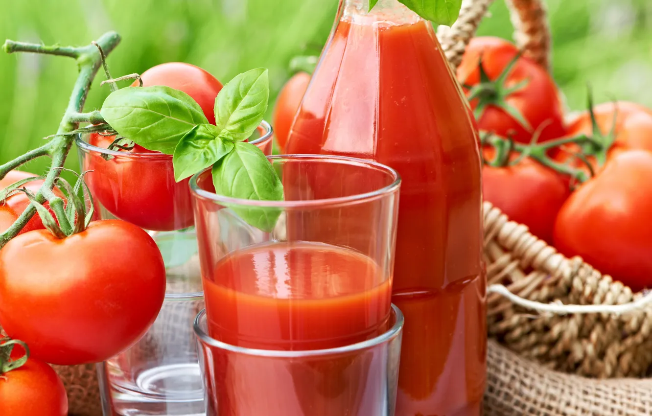 Фото обои напиток, томаты, томатный сок
