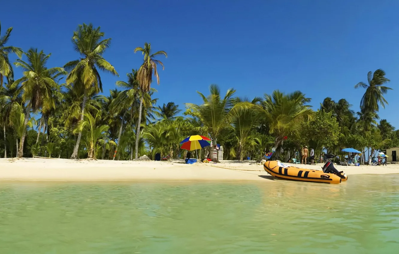 Фото обои тропики, пальмы, лодка, отпуск, 152