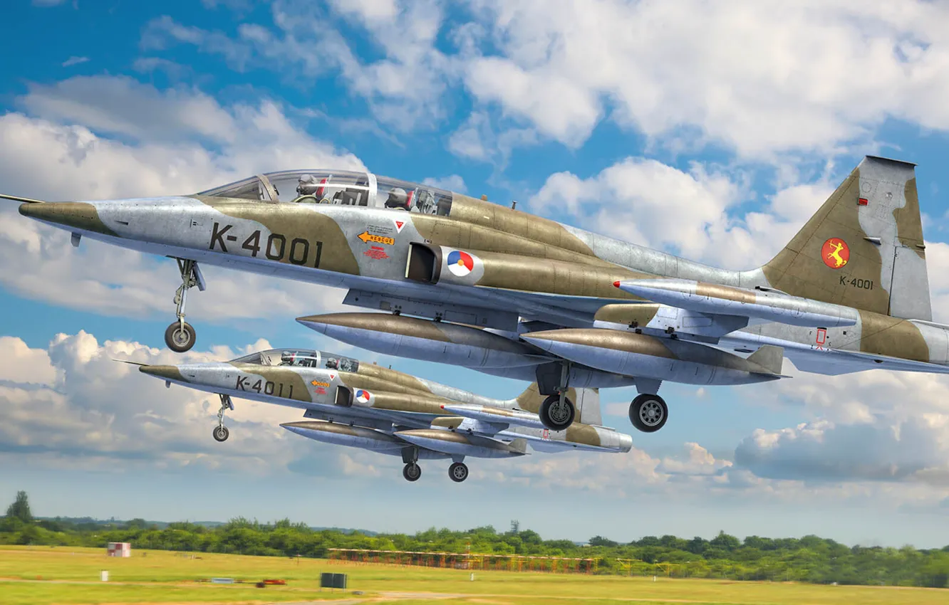 Фото обои американский лёгкий многоцелевой истребитель, Antonis (rOEN911) Karidis, Northrop NF-5B Freedom Fighter, Королевские военно-воздушные силы Нидерландов