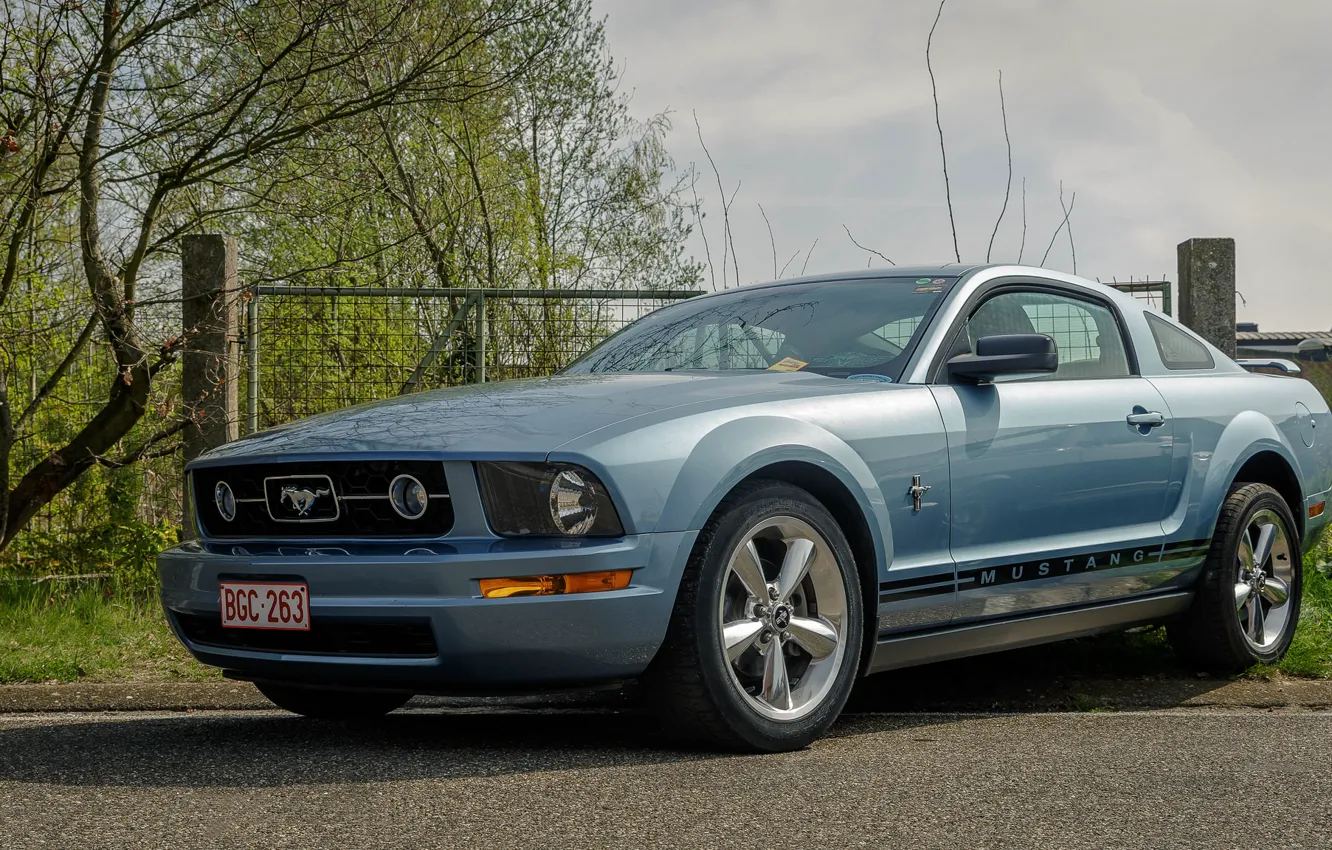 Фото обои Mustang, Ford, Sky, Blue