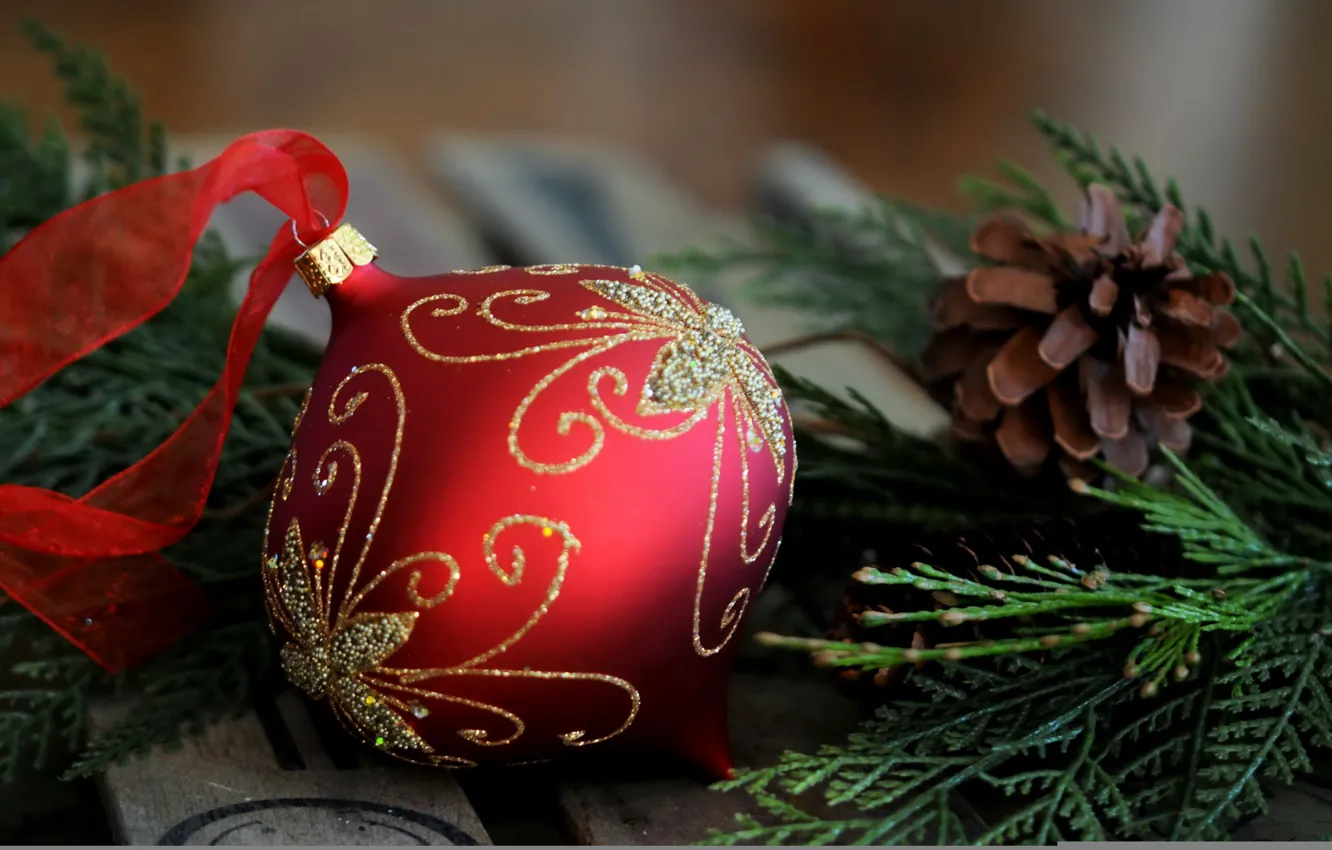 Фото обои макро, праздник, игрушка