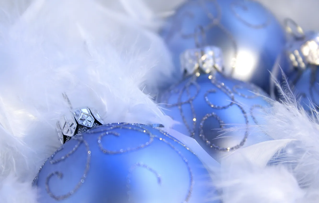 Фото обои макро, праздник, узоры, новый год, голубые, new year, macro, елочные шары