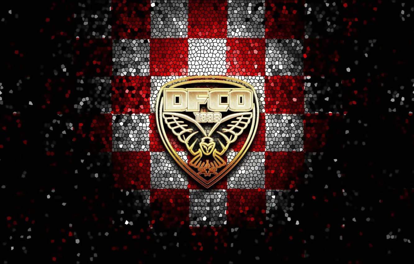 Фото обои wallpaper, logo, football, Sport, glitter, Ligue 1, checkered, Dijon