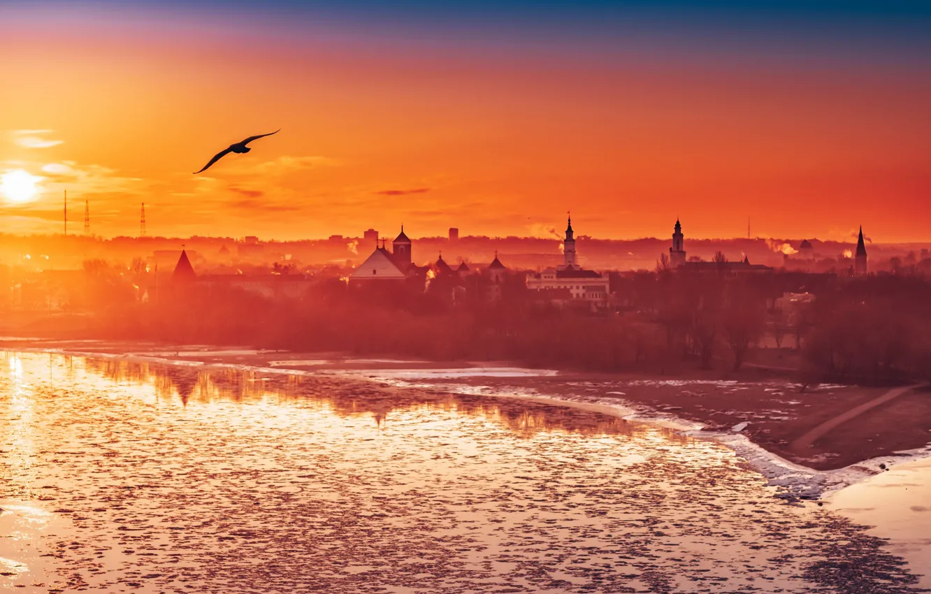 Фото обои pavasaris, Lietuva, Kaunas, Santaka