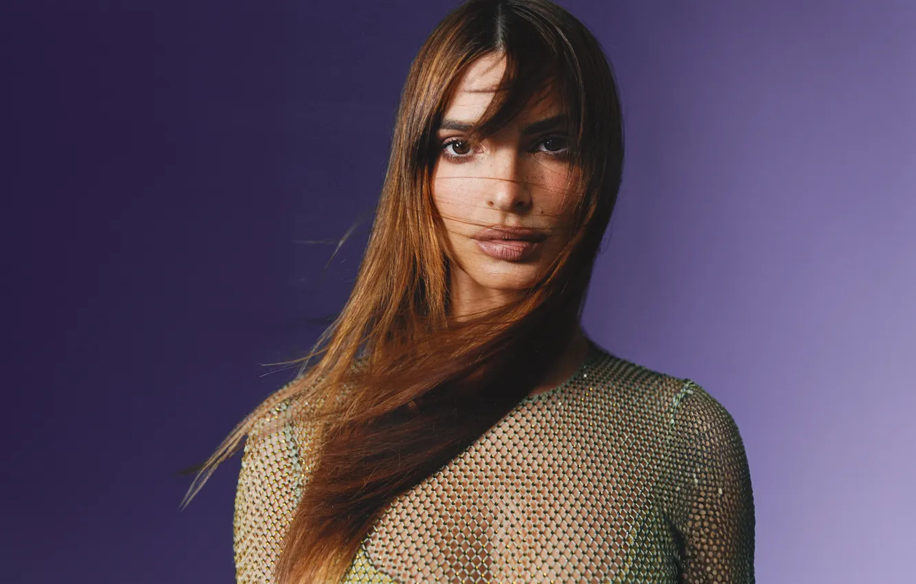 Фото обои фон, модель, портрет, актриса, прическа, шатенка, Emily Ratajkowski, Эмили Ратаковски